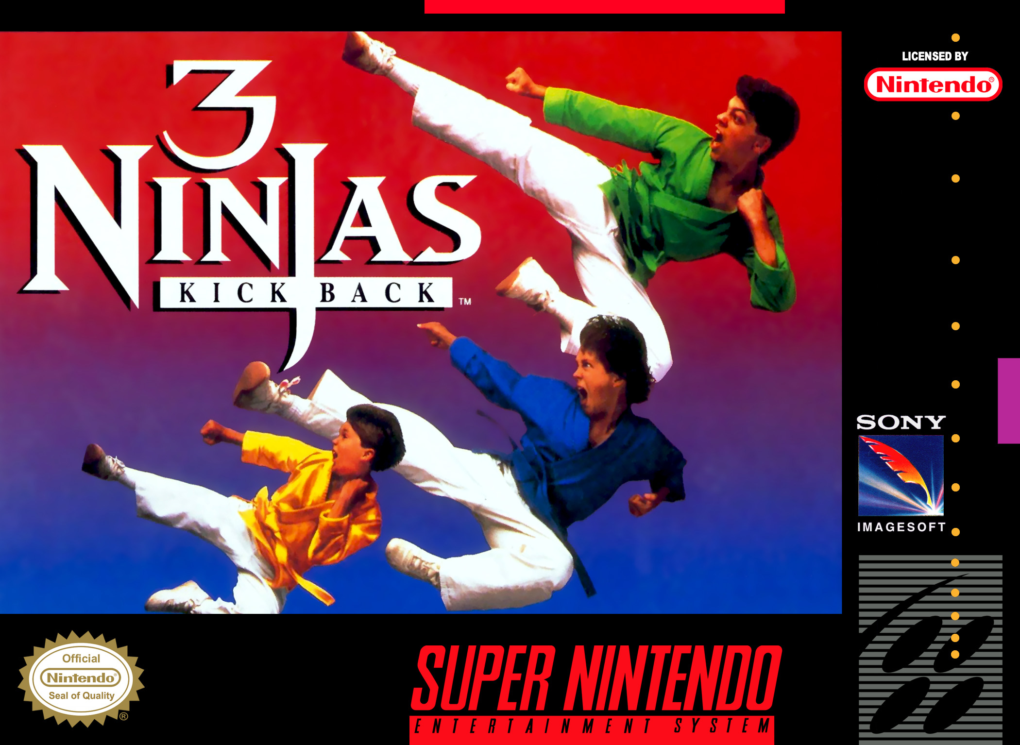 Box Art de 3 Ninjas Kick Back para Super Nintendo - Estados Unidos