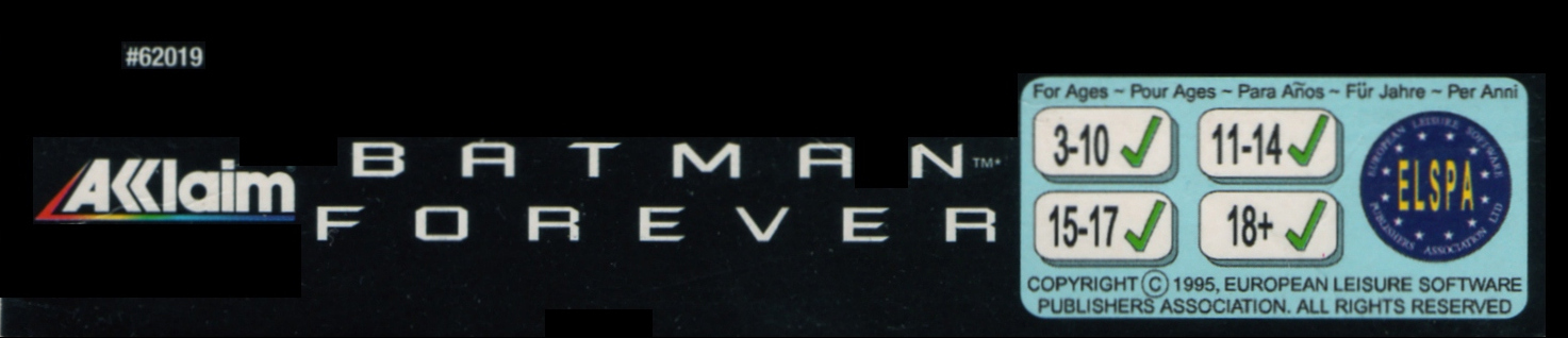 Box Art de Batman Forever para Super Nintendo - lado - Europa