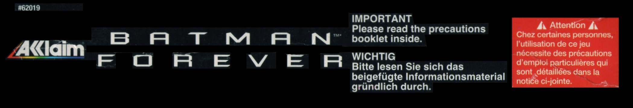 Box Art de Batman Forever para Super Nintendo - superior - Europa