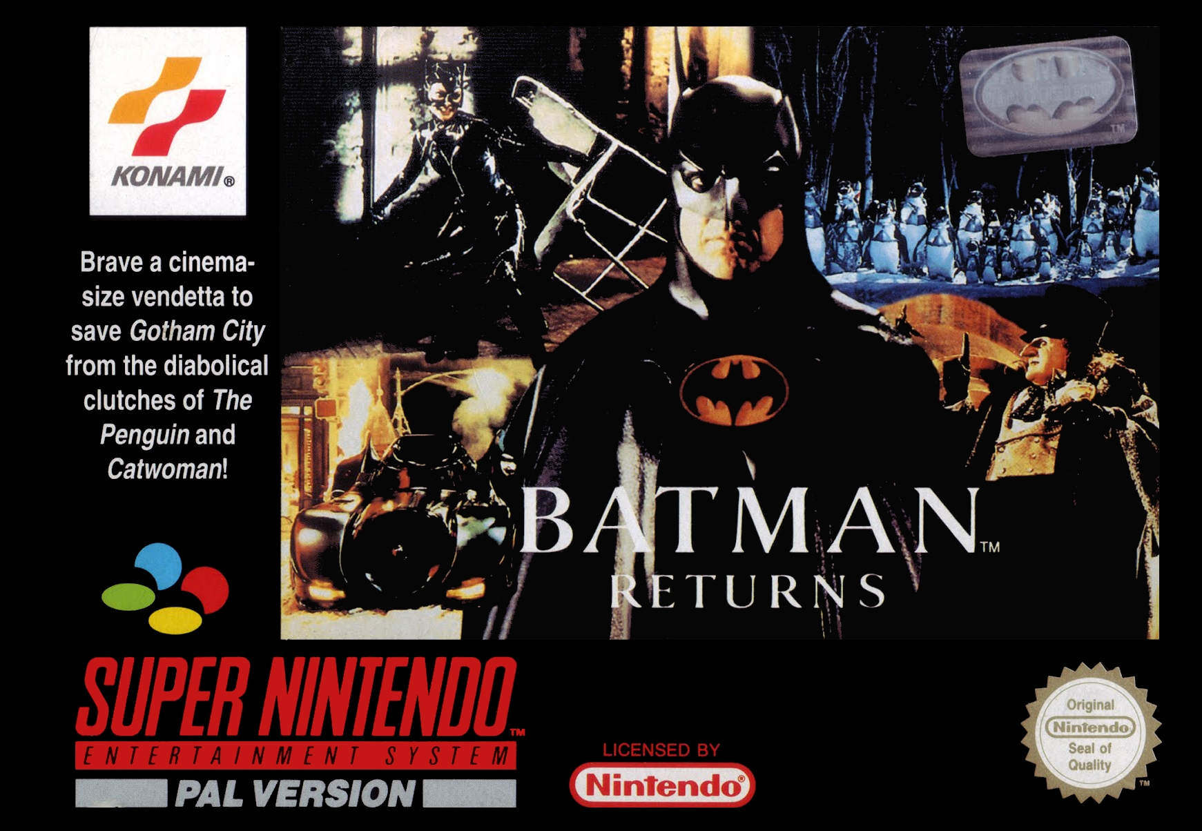 Box Art de Batman Returns para Super Nintendo - Reino Unido