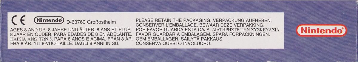 Box Art de Donkey Kong Country 2: Diddy's Kong Quest para Super Nintendo - inferior - Bélgica, França, Luxemburgo, Países Baixos