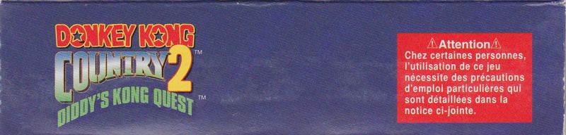 Box Art de Donkey Kong Country 2: Diddy's Kong Quest para Super Nintendo - lado direito - Bélgica, França, Luxemburgo, Países Baixos