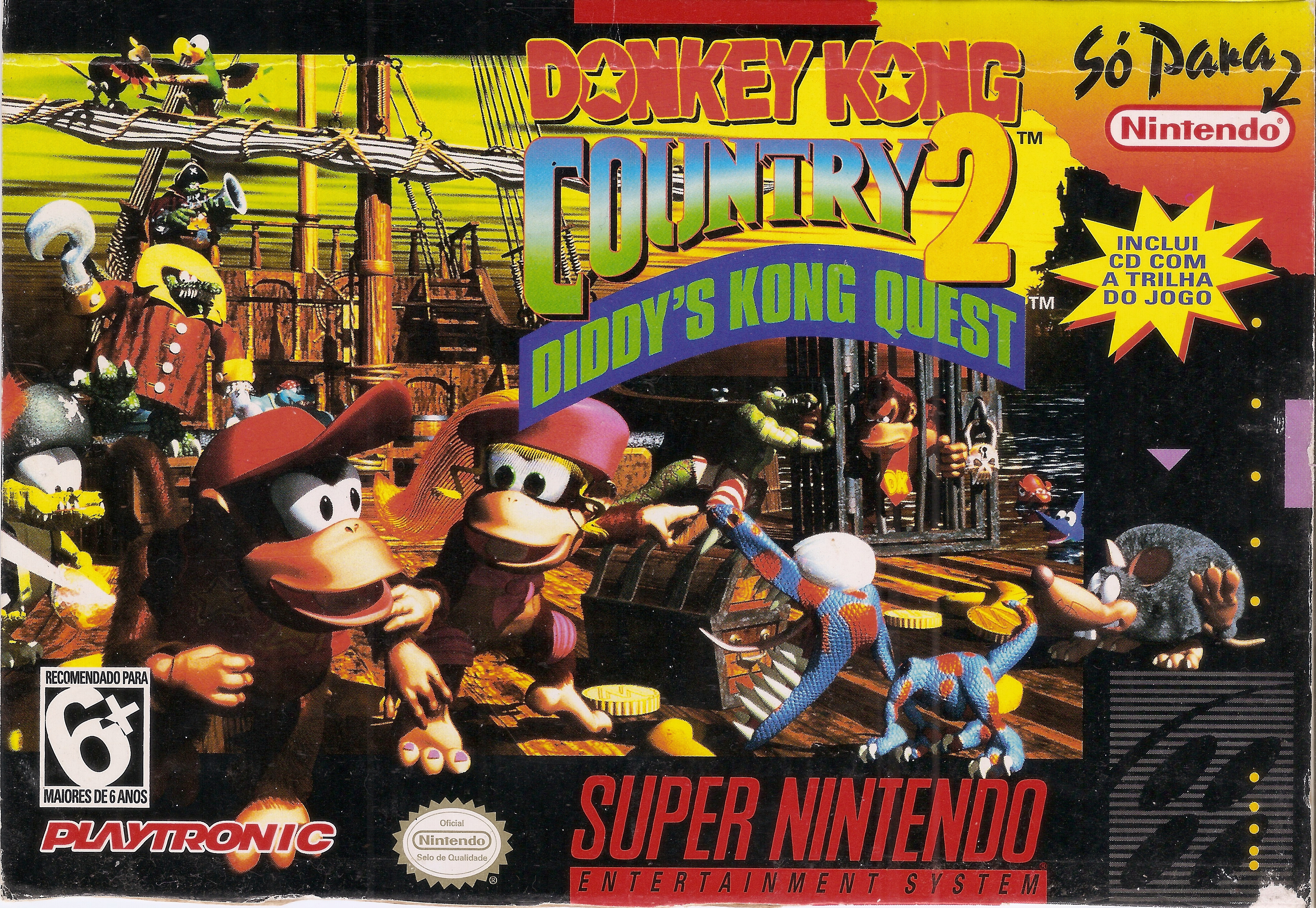 Box Art de Donkey Kong Country 2: Diddy's Kong Quest para Super Nintendo - Brasil