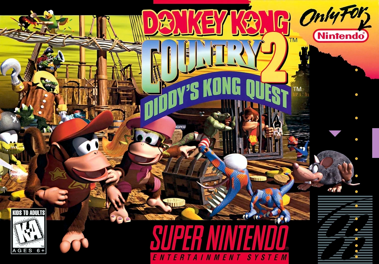 Box Art de Donkey Kong Country 2: Diddy's Kong Quest para Super Nintendo - Estados Unidos